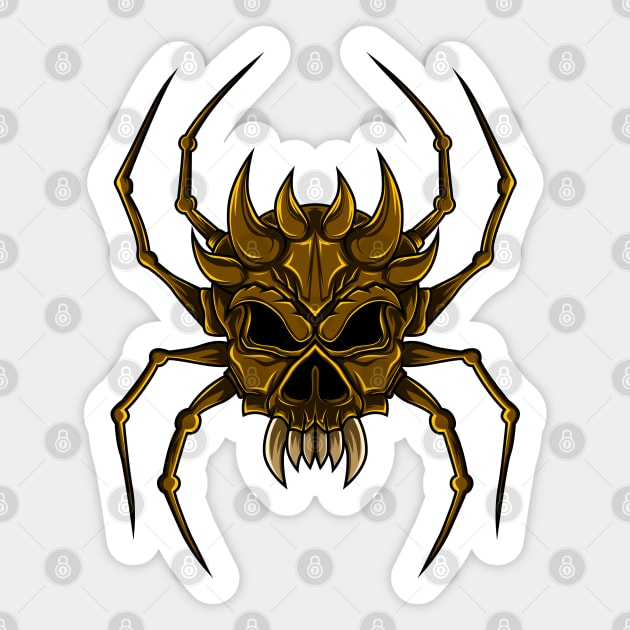 Skull Spider Sticker by Mako Design 